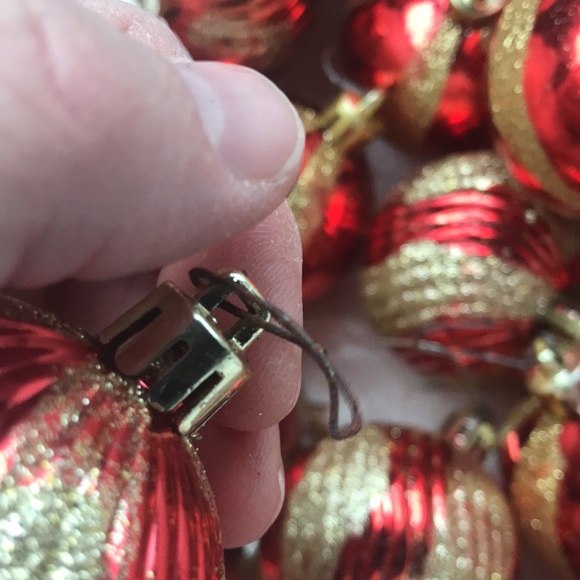 Gold & Red Christmas Ornaments - Set of 16 - Picture 7 of 8